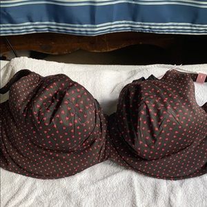 Cacique full coverage black with red hearts ♥️